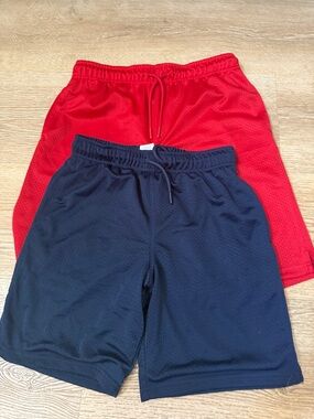 Logo Athletic Red and Navy Mesh Kids Shorts - 2 Pack